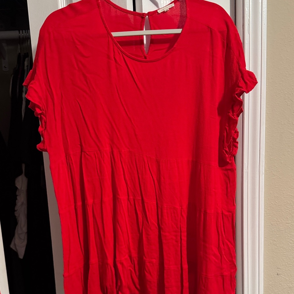 JODIFL Bright Red Short Sleeve Top